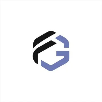 Initial letter gf or fg logo design template Stock Illustration