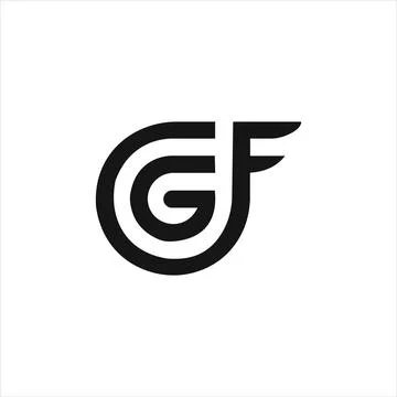 Initial letter gf or fg logo design template Stock Illustration