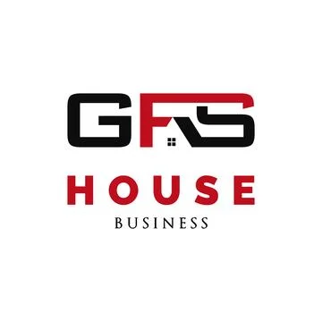 Initial Letter GFS Real Estate or House Icon Logo Design Template Ilustración de archivo
