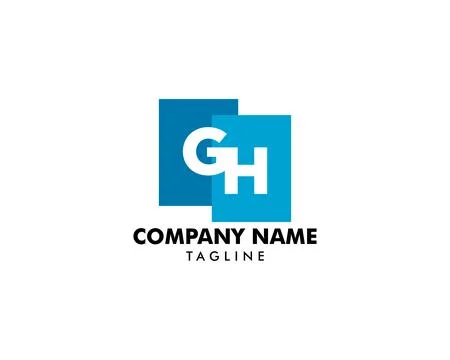 Initial Letter GH Logo Template Design Stock Illustration