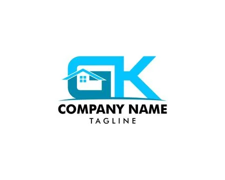 Initial Letter GK House Logo Stock Illustration