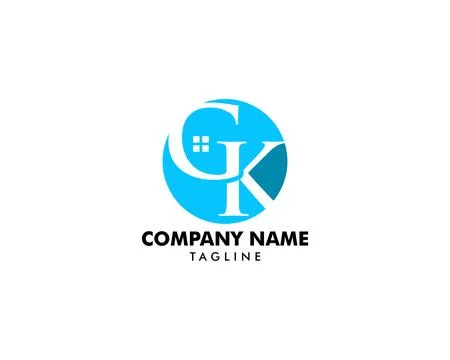 Initial Letter GK House Logo Stock Illustration
