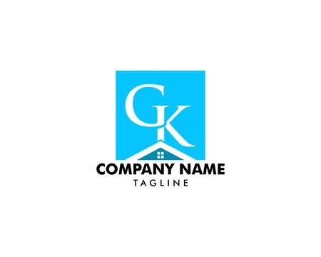 Initial Letter GK House Logo Stock Illustration