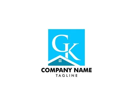 Initial Letter GK House Logo Stock Illustration