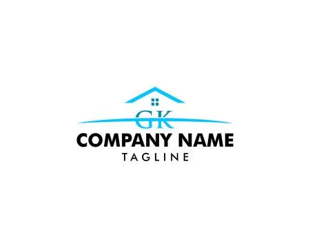 Initial Letter GK House Logo Stock Illustration