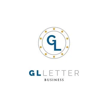 Initial Letter GL Icon Logo Design Template Stock Illustration