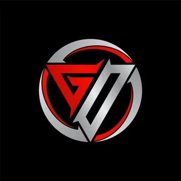 Initial letter GO or GD triangle font circle arrow monogram sport fitness Stock Illustration