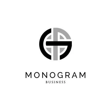 Initial Letter GP Monogram Icon Logo Design Template Stock Illustration