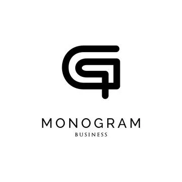 Initial Letter GP Monogram Icon Logo Design Template Stock Illustration