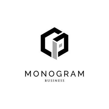 Initial Letter GP Monogram Icon Logo Design Template Stock Illustration