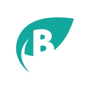 Initial letter with green leaf logo 스톡 일러스트