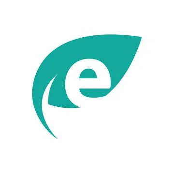 Initial letter with green leaf logo Illustration