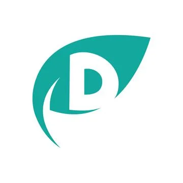 Initial letter with green leaf logo 스톡 일러스트