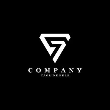 Initial letter GS modern triangle logo design vector Stock Illustration