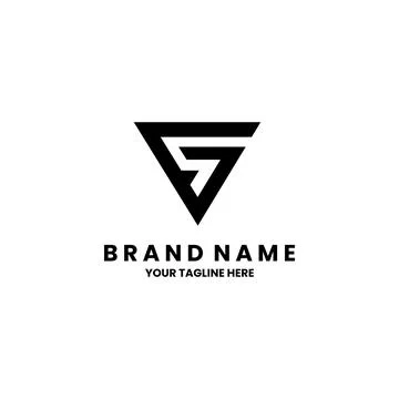 Initial letter GS modern triangle logo design vector Stock Illustration