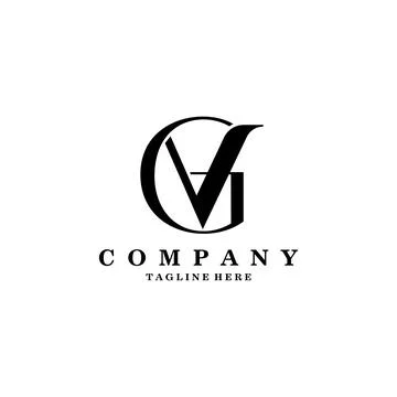 Initial letter GV logo design vector Stock Illustration