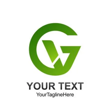 Initial letter GV logo template colored green design for business and company Illustrazione stock