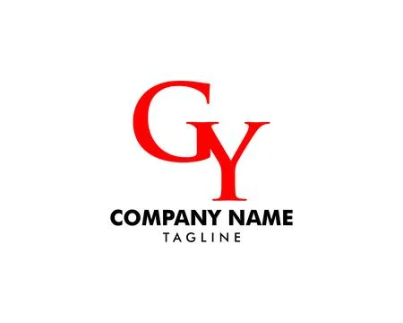 Initial Letter GY Logo Template Design Stock Illustration