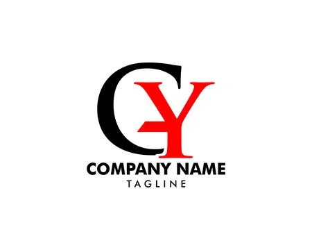 Initial Letter GY Logo Template Design Stock Illustration