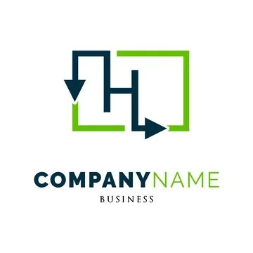 Initial Letter H Arrow Icon Logo Design Template Stock Illustration