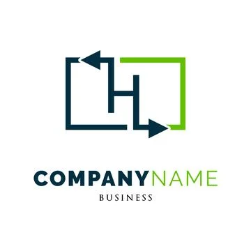 Initial Letter H Arrow Icon Logo Design Template Stock Illustration