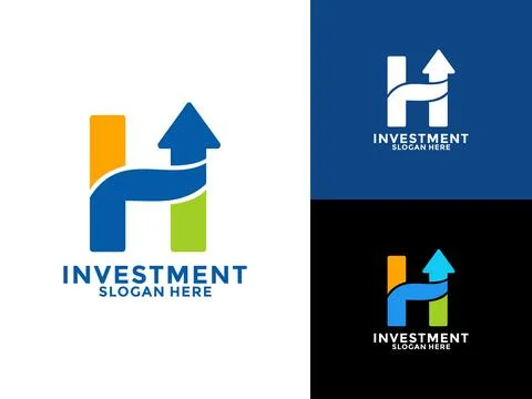 Initial Letter H with Arrow up logo design vector. Investment initial ident.. Stock Illustration