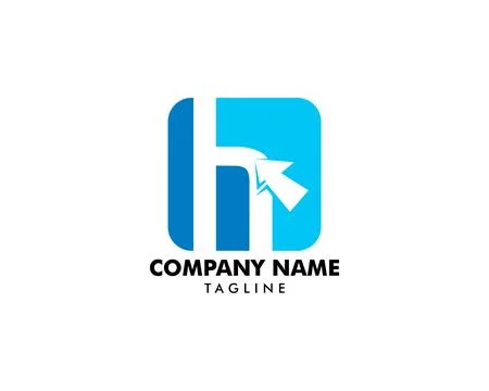 Initial letter H with arrow symbol logo vector illustration Stock Illustration