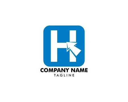Initial letter H with arrow symbol logo vector illustration Stock Illustration