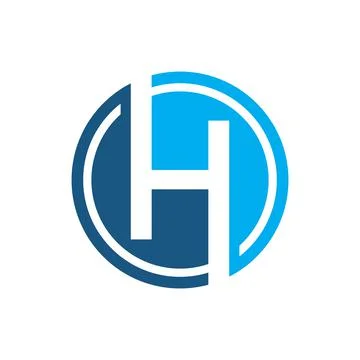Initial letter H with circle logo vector Stock Illustration