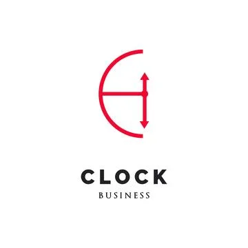 Initial Letter H Clock Icon Logo Design Template 스톡 일러스트