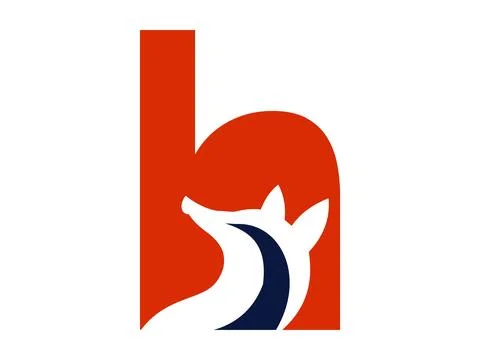 Initial Letter H Fox Icon Design Stock Illustration