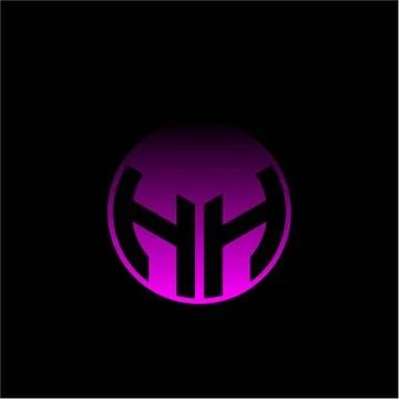 Initial letter H H Modern circle with elegant colored background frame Stock Illustration