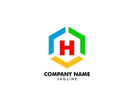 Initial Letter H Hexagon Logo Template Design Stock Illustration
