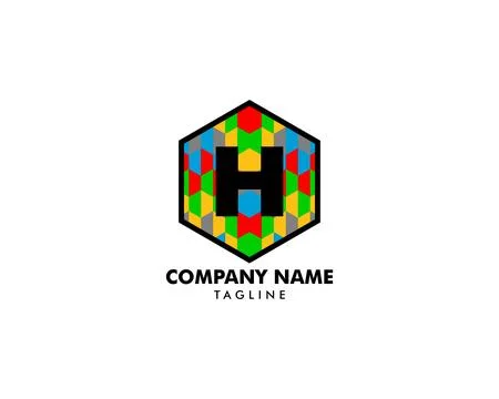 Initial Letter H Hexagon Logo Template Design Stock Illustration