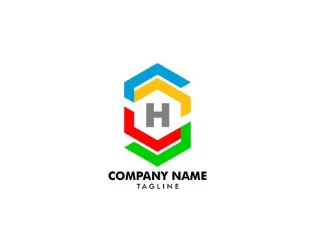 Initial Letter H Hexagon Logo Template Design Stock Illustration