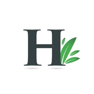 Initial Letter H Leaf Logo Stock Illustration