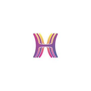 Initial letter H logo design vector colorful Stock Illustration