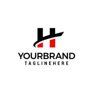 Initial letter H logo with slice element graphic vector template Stock Illustration
