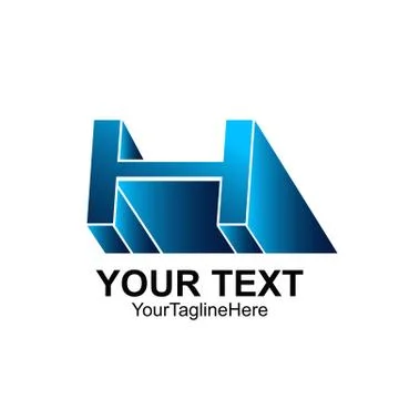 Initial letter H logo template colored blue perspective design for business a Stock Illustration