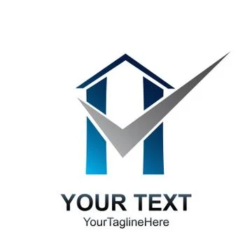 Initial letter H logo template colorful check home design for business and co Illustrazione stock