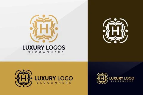Initial Letter H Luxury logo vector, Minimaliset Elegant Boutiquoe logo desig Illustrazione stock