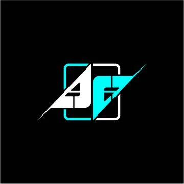 The initial letter A H is modern with a simple design decorated with a square Stock Illustration