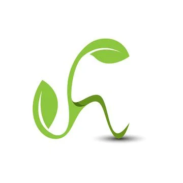 Initial letter H natural leaf logo イラスト素材