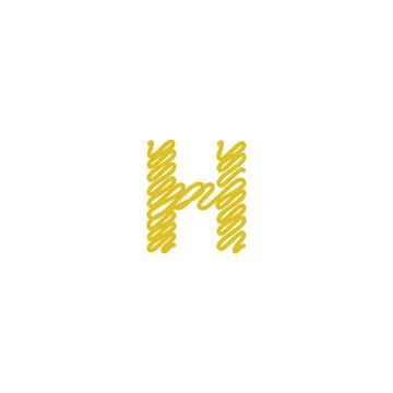Initial letter H scribble gold logo Stock Illustration