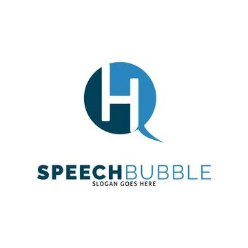 Initial Letter H Speech Bubble Icon Vector Logo Template Illustration Design Ilustración de archivo