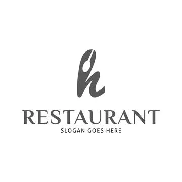 Initial Letter H Spoon Icon Vector Logo Template Illustration Design Stock Illustration