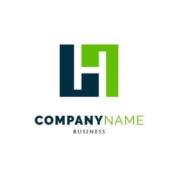 Initial Letter H Square Icon Logo Design Template Stock Illustration