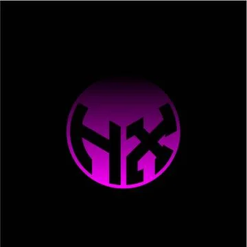 Initial letter H X Modern circle with elegant colored background frame Stock Illustration