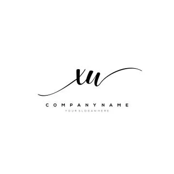 Initial Letter handwriting logo hand drawn template vector Ilustração Stock