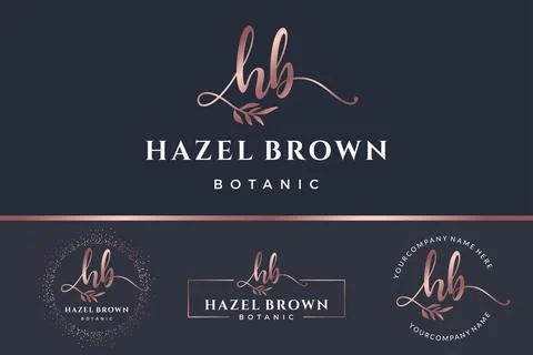 Initial letter HB H logo flower, leaf and beauty. Floral and botanical design Stock Illustration